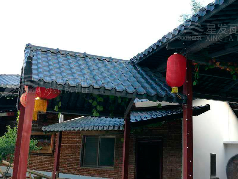 園林建筑搭建樹(shù)脂瓦涼亭，將景觀與藝術(shù)融合，別具一格！